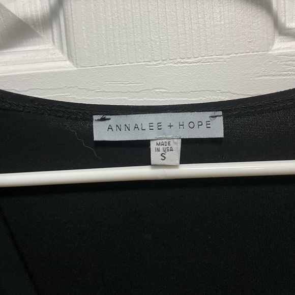 Annalee + Hope Faux Wrap Romper Color Black - Picture 4 of 5